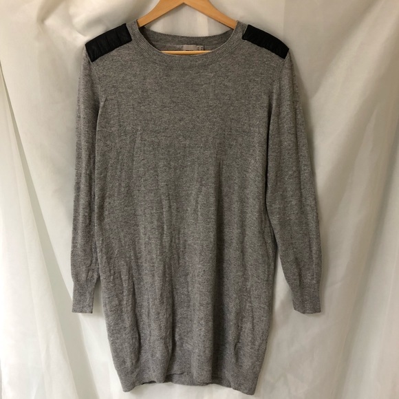 Asos gray Angora sweater dress/tunic w/ leather - Picture 2 of 8